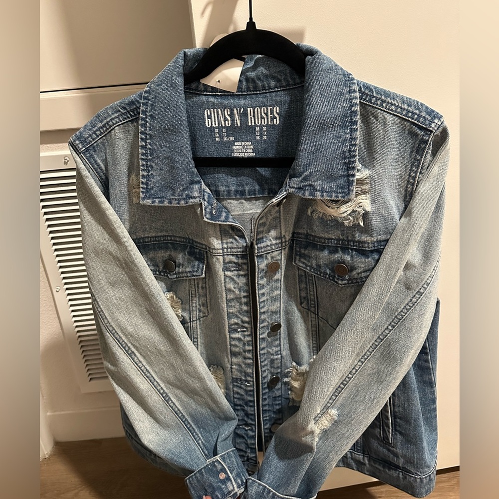Guns N Roses Distressed Jean Jacket - Picture 3 of 3